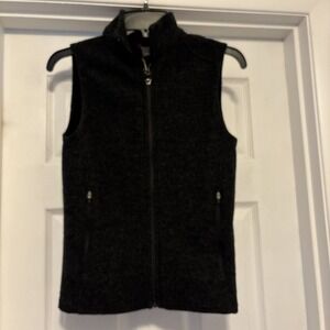 Ibex Performance Merino Wool Vest Womens Small Black Full‎ Zip Pockets